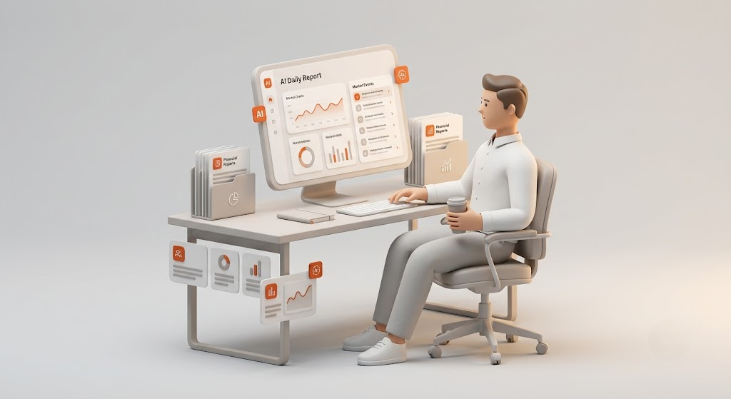 Trader reviewing AI coaching notes