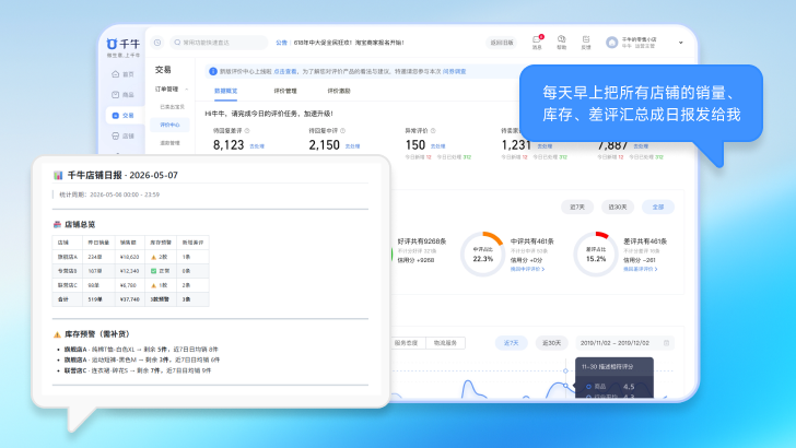 多店铺运营数据一目了然
